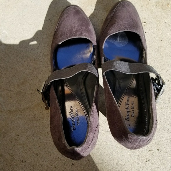 Simply Vera Jardine Grey Chunky Heel Wedges - Picture 2 of 8